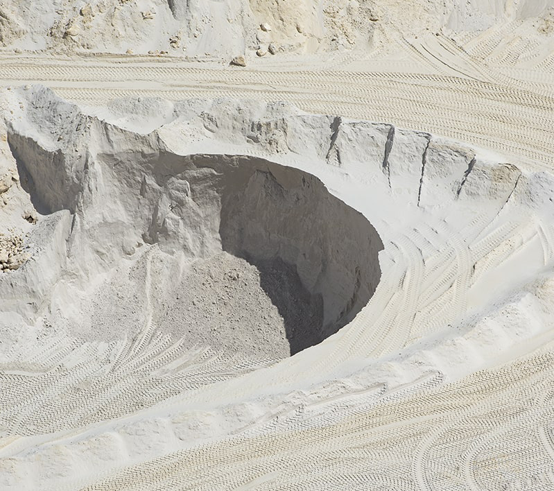 Carrière de sable d'un producteur de sable siliceux